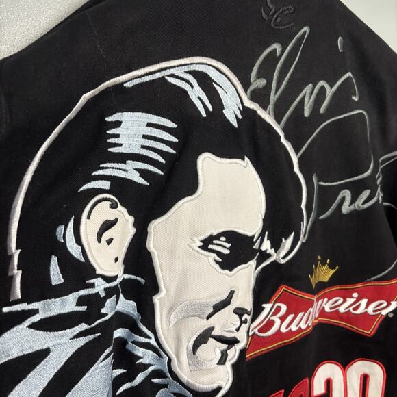 Vintage Elvis Presley NASCAR Dale Earnhardt Jr Stadium Pit Crew Jacket Logo XL - Picture 12 of 16